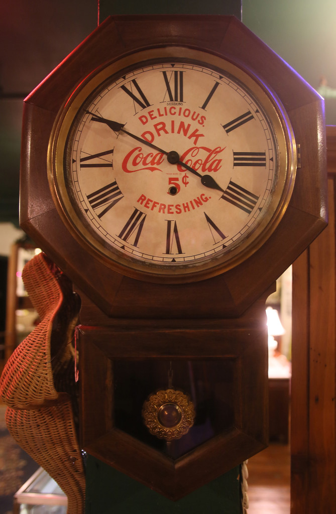A wall clock advertising Coca Cola is available at Syracuse Antiques Exchange, 1629 N. Salina St., for $295.