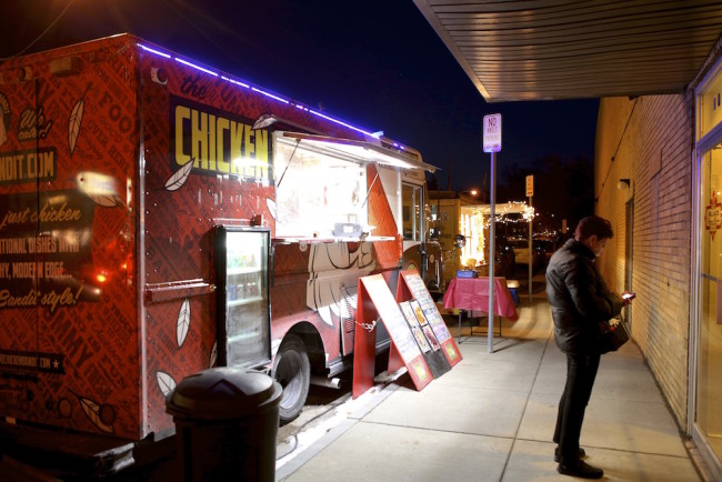 Food trucks outside Palace Theater after the Sammys. Michael Davis photo | Syracuse New Times