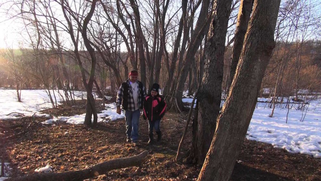 Jake and Kaidence in the woods, as seen in the film.