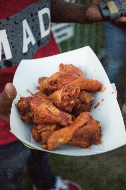 A plate of more than six chicken wings in a close up shot at Wing Fest 2018