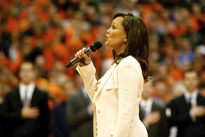 Vanessa Williams sings the National Anthem. 