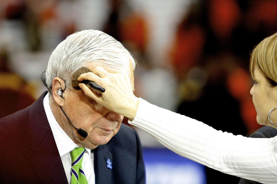 Digger Phelps gets all made up.