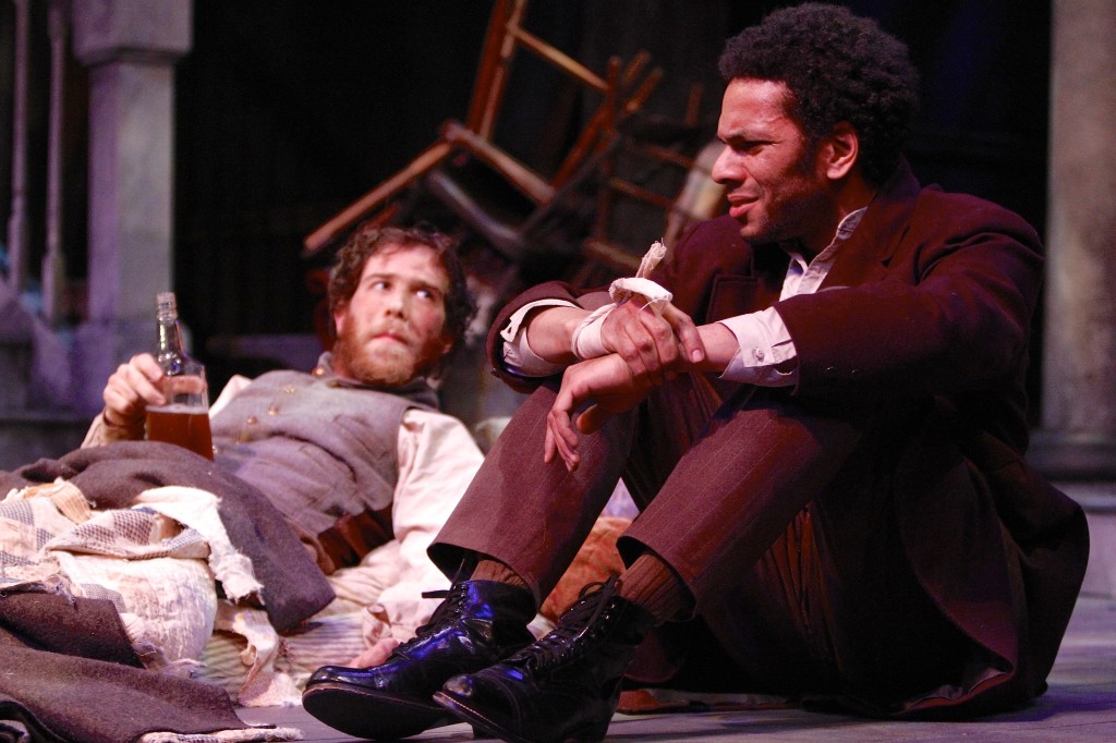 Keeping the faith: Gregory Perri and Jonathan Peck in Syracuse Stage’s The Whipping Man. Michael Davis photo. 