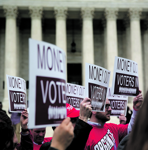 Protesters rally outside the Supreme Court in Washington.