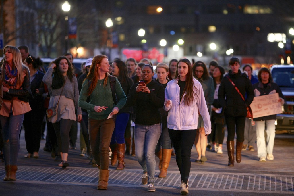 Take Back the Night March, SU, 2014. (Michael Davis Photo | Syracuse New Times) 