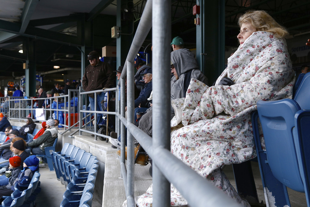 Betty Lamb of Syracuse bundles up but never misses opening day.  (Michael Davis Photo | Syracuse New Times)