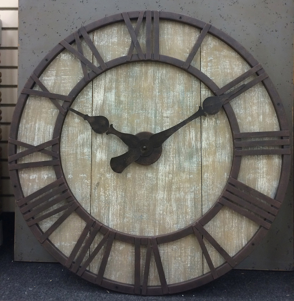 A large wooden wall clock is available at  Marshalls, 3405 Erie Blvd. E., for $129.99.