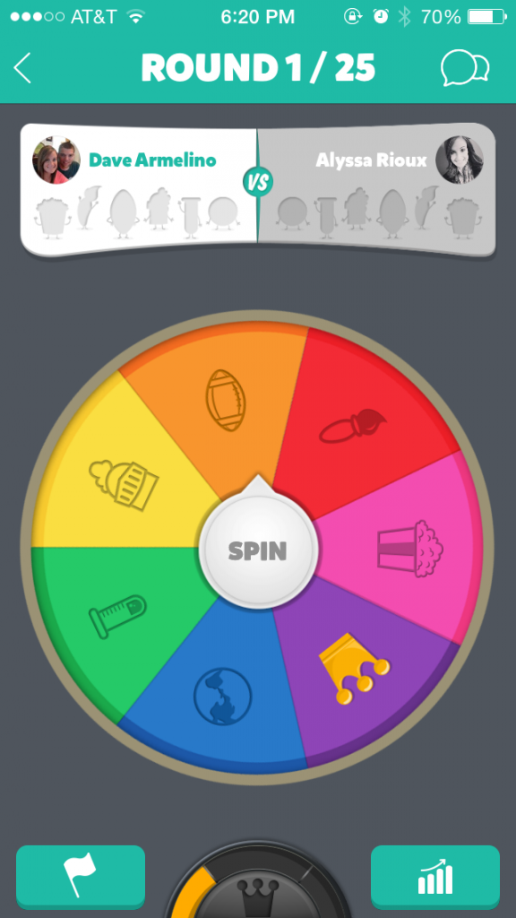 Wheel spin animation in Trivia Crack. Screenshot by David Armelino | Syracuse New Times
