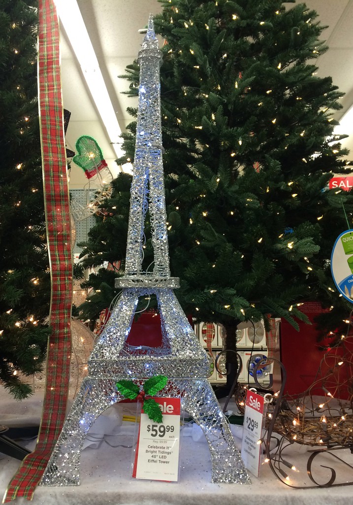 A 48-inch-high lighted Eiffel Tower is available at Michael's for $59.99.