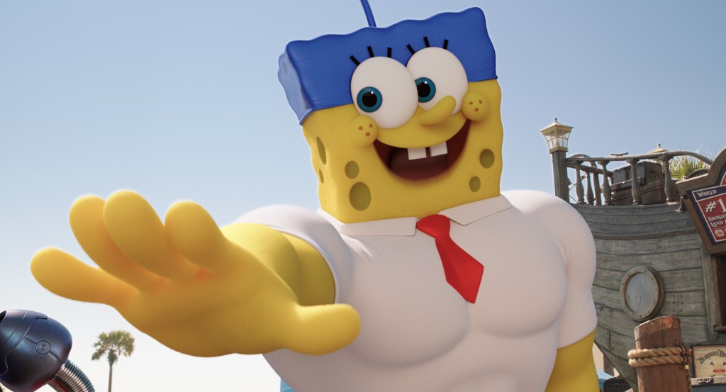 SpongeBob SquarePants (as The Invincibubble) in THE SPONGEBOB MOVIE: SPONGE OUT OF WATER, from Paramount Pictures and Nickelodeon Movies. 