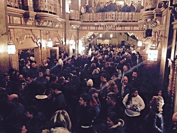 The packed lobby of the Landmark Theatre. Photo by Christopher Malone | Syracuse New Times 