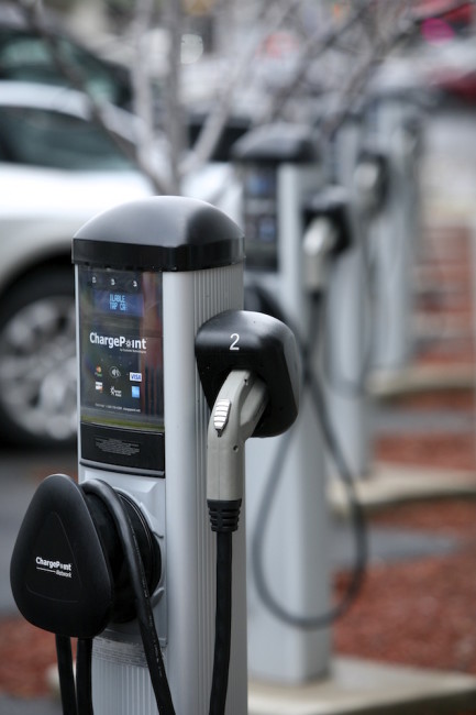 Electric car charging station.
