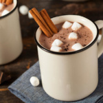 Gourmet Hot Chocolate Milk with Cinnamon and Marshmallows