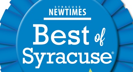 The Best of Syracuse award features a blue, first-place ribbon.
